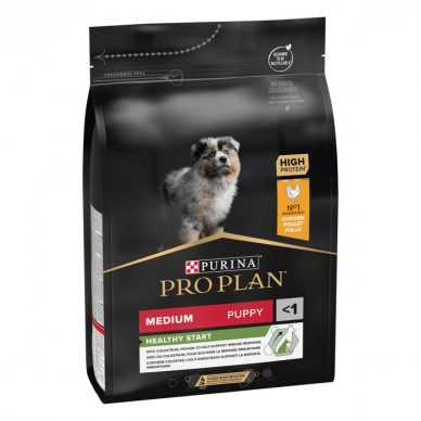 Purina Pro Plan Dog Medium Puppy Healthy Start – Hrană Uscată pentru Pui de Câine de Talie Medie cu Pui – 3 kg